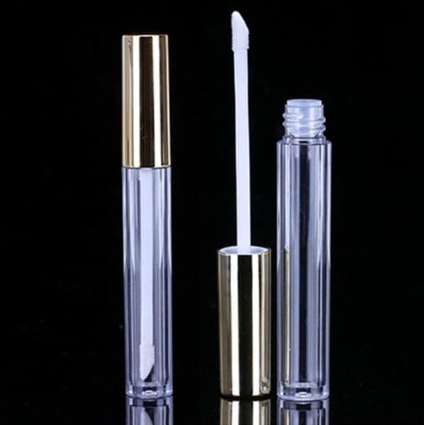 Wholesale hot 300pcs 10ML Mini round lip gloss tube cosmetic package lip gloss bottle empty container with gold cap new SN4497