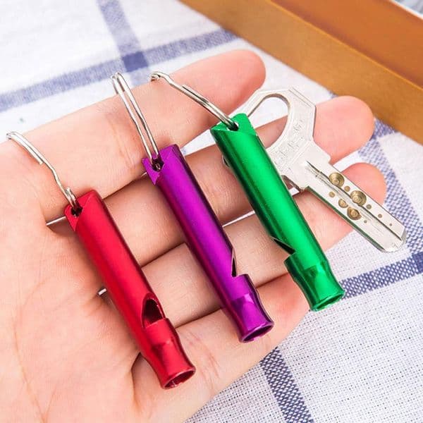 Whole Aluminum Alloy Whistle Mini Keyring Keychain Whistle Outdoor Emergency Alarm Survival Sport Camping Hunting Metal W