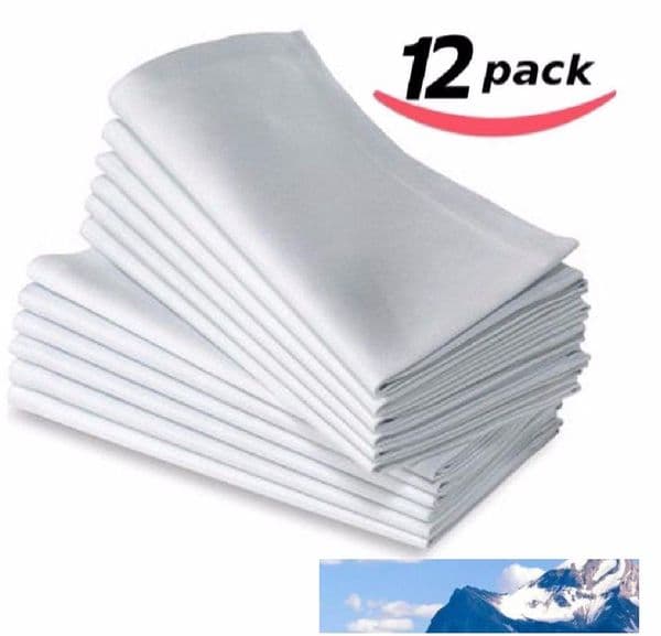 12PC COTTON RESTAURANT DINNER CLOTH LINEN WHITE 50x50cm HOTEL NEW NAPKINS Wedding Hotel Bouquet Party Decoration