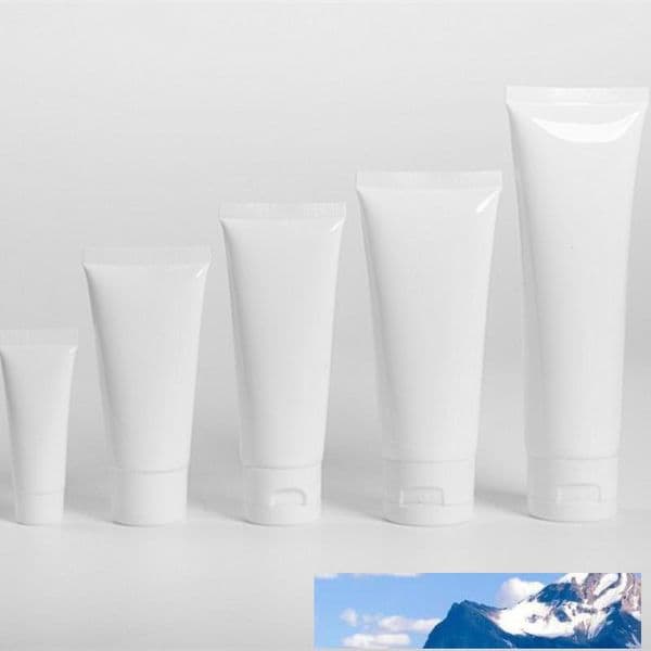 White Plastic Cosmetic Tube Refillable Lip Balm Container Trial Packing Squeezed Upside Down Bottle for Hand Cream Sunscreen Shampoo