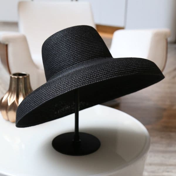 Audrey Hepburn straw hat sunken modelling tool bell-shaped big brim hat vintage high pretend bility tourist beach atmosphere Y200716