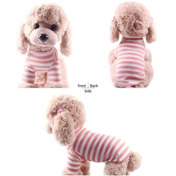Pet Dog Striped T-shirt Vest Cat Clothes Puppy Shirt Chihuahua Poodle Yorkshire Terrier Dog Clothes Pet Clothing Y200922