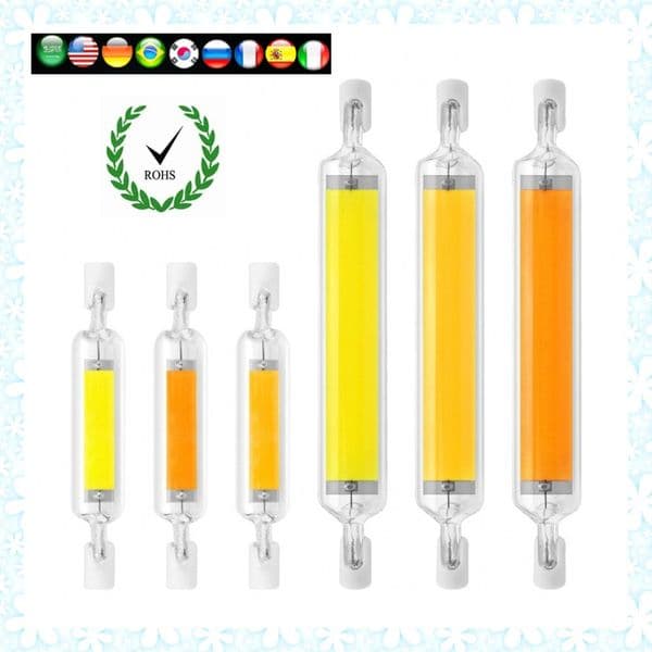 LED R7S Glass Tube COB Bulb 78MM 30W 118MM 40W 50W R7S Corn Lamp J78 J118 Replace Halogen Light 50W 100W AC 220V 230V Lampadas