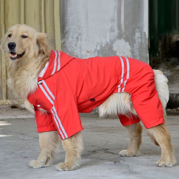 Raincoat For Dogs Waterproof Dog Coat Reflective Dog Raincoat Clothes For Large Dogs Labrador 3XL-7XL 4 Colors Y200922