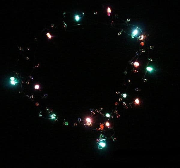 Luminous Necklaces For Christmas Halloween Party Decoration LED Light Up Necklace Plastic Flashing Beaded Lights Pendant SN1328