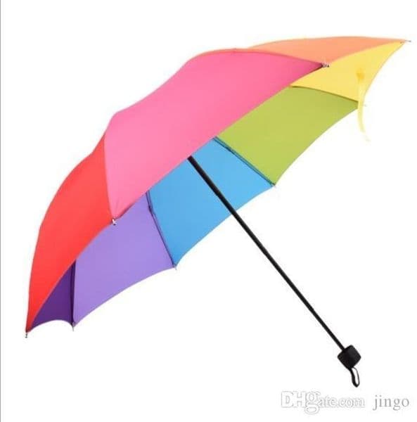 Travel 3 Foldable Sun Rain Rainbow Umbrella Hat For Adult Children Windproof Colorful Romantic Outdoor Umbrella