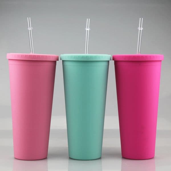 16oz Acrylic Plastic Tumblers with Lids and Straws Spipy cup Travel Cups Water Reusable Cup With Straw free shipping