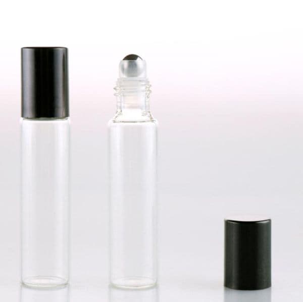 wholesale Wholesale 300pcs 10ml 1 3oz ROLL ON GLASS BOTTLE Clear Fragrances ESSENTIAL OIL Perfume Bottle with Metal Roller Ball Free DHL SN1771 1111