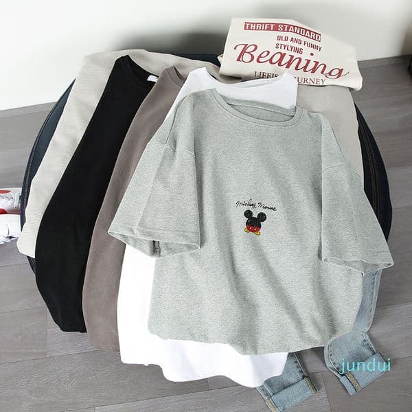 Hot Sale Fashion Women's T-shirt 2024 Summer Pure Cotton Short Sleeve Loose Design Cartoon Pattern T-shirt Women new Size S-XL