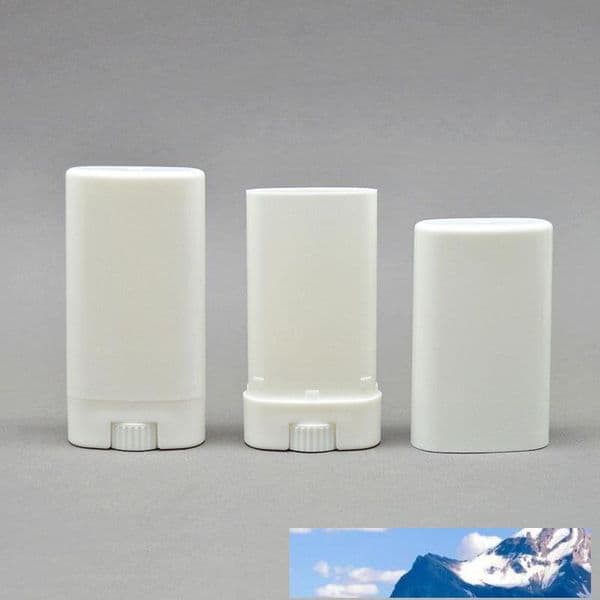 15g Empty Oval Lip Balm Tube Plastic White Clear Solid Perfume Deodorant Containers Portable Makeup Lipstick Tubes 50pcs/lot