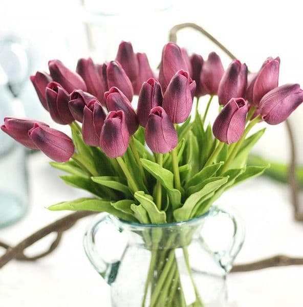 PU mini tulip artificial flower holding flowers wedding home fake flowers GD545