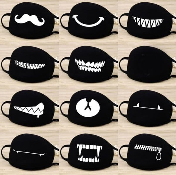 Mask Anti Dust Party Anime Cute Bear Mouth Mask Teeth Muffle Washable Face Respirator Cartoon Mouth