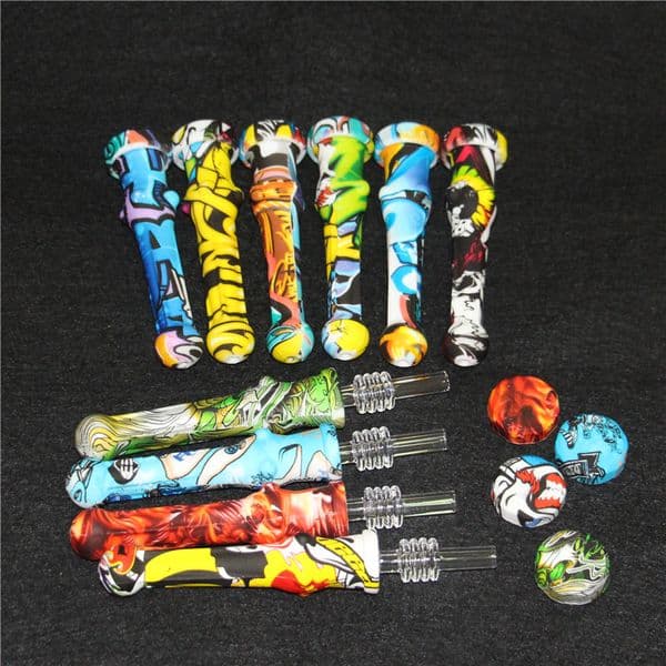 smoking Titanium Nectar High Grade Nectars Durable Smoke Accessory 14mm quartz tip silicone oil container
