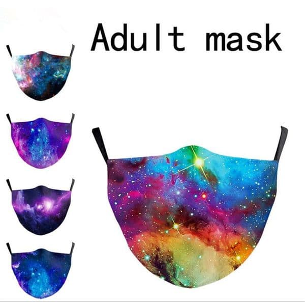 Fashion Starry Sky Print Face Mask Galaxy Adult Washable Fabric Mask Mouth-Muffle Reusable Mask XB1