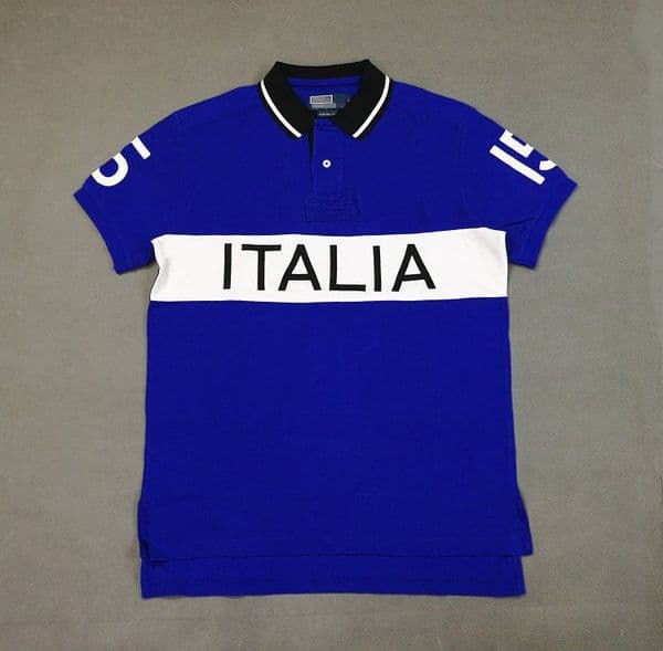 Designer polos fits the size of Italian high quality 100% pure ITALIA men's short sleeved T shirt with embroidery technology cotton c