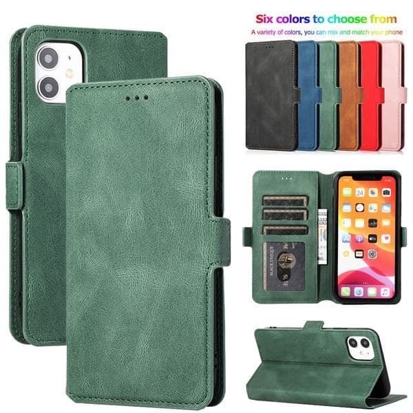 Luxury Leather Flip Wallet Case For iPhone 11 12 mini Pro XS MAX X XR 8 7 6s Plus SE 2020 Cards Stand Slot Designer Phone Cover Coque Cases