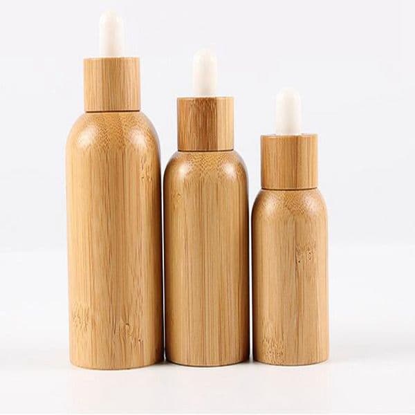 Bamboo shell essential oil dropper bottle cosmetic sub-bottling wood grain bamboo cover transparent cream bottle