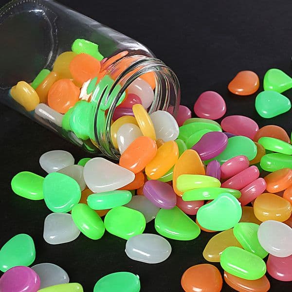 Luminous Glowing Stone Dark Yard Pebbles Glow Stones Rock Walkway Patio Path Lawn Garden Aquarium Mix Color YL0088