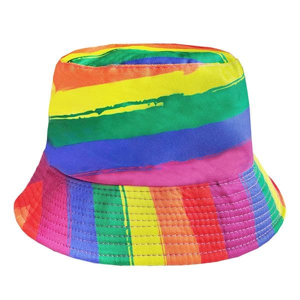 Double-sided Wearable Rainbow Fisherman Hats Cap Sunshade Beach Bucket Hat For Women Men Sombrero De Pescador Arcoiris Para Usar Tragbare Regenbogen-fischerhute