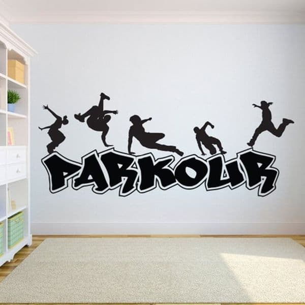 Parkour Wall Decal Extreme Sports Vinyl stickers Jumping Street Cities Street Sport Decals Parkour Sticker Art Wall Decor H465 201201