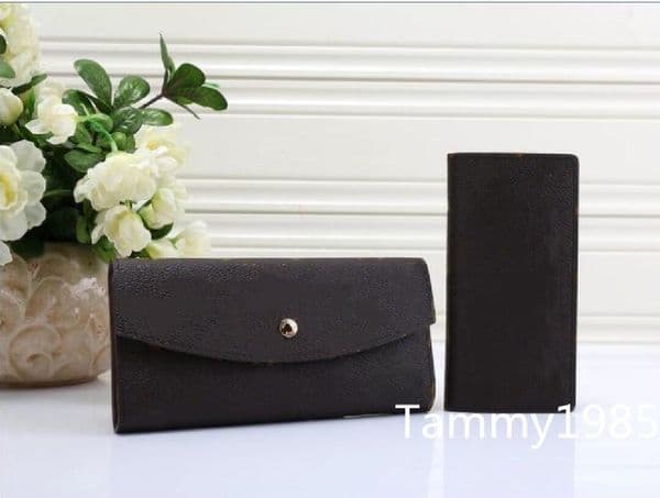 2005# womens leather wallet 6 colors fashion up pocke for women ladies Vintage long Credit Card purse