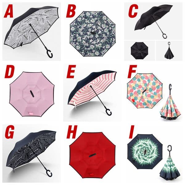 Multi-color Reverse Umbrella Hand-free Car Gift Umbrella Double Cloth Weatherproof Advertising Umbrella Creativity Rain Gear YL0056