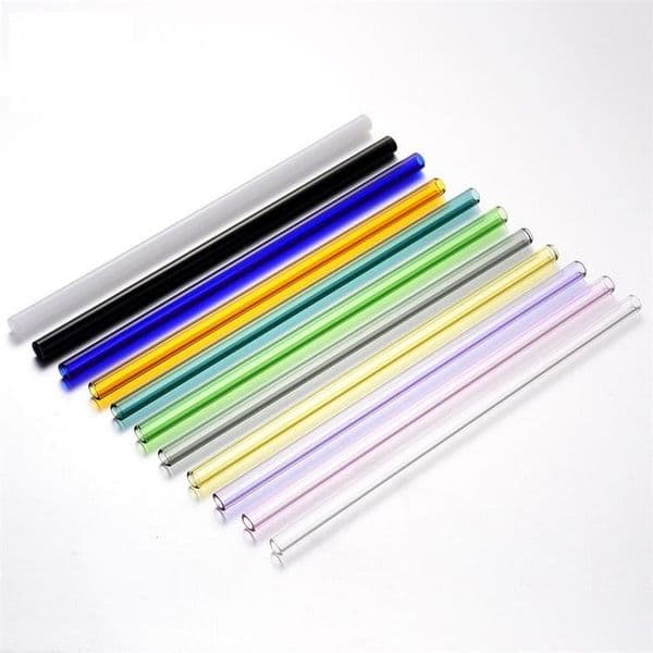 Handmade Glass Straw With Cleaning Brush ECO-friendly Household Glass Straight Pipet Tubularis Snore Piece Tube DLH224