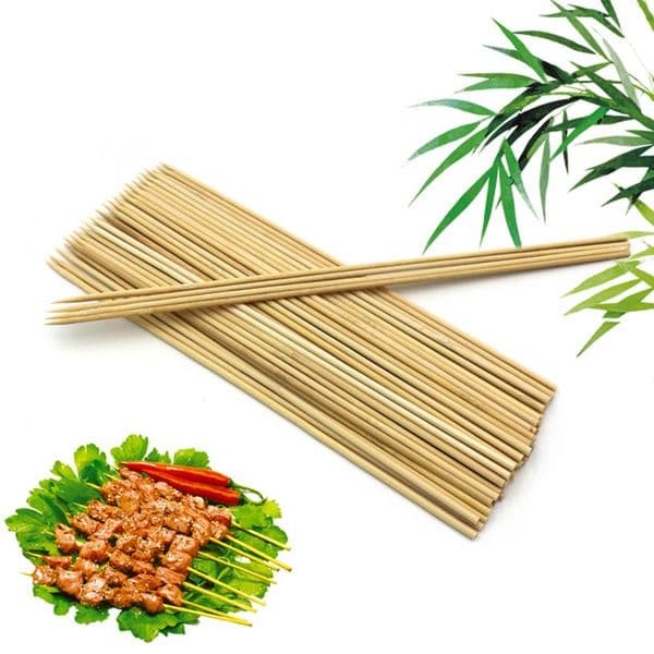 25cm/9.8inch 90pcs/Lot Bamboo Skewer Food Meat BBQ Tools Barbecue Skewers Shish Kebab Party Disposable Long Sticks Catering Grill Camping