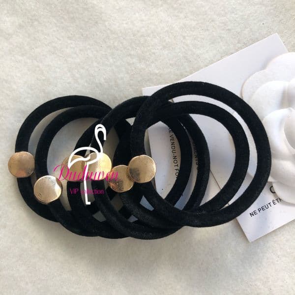 classic velvet meterail round metal engraved lettercc elasitc band fashion hair tie classic hair rope gift collection accessories use as brace