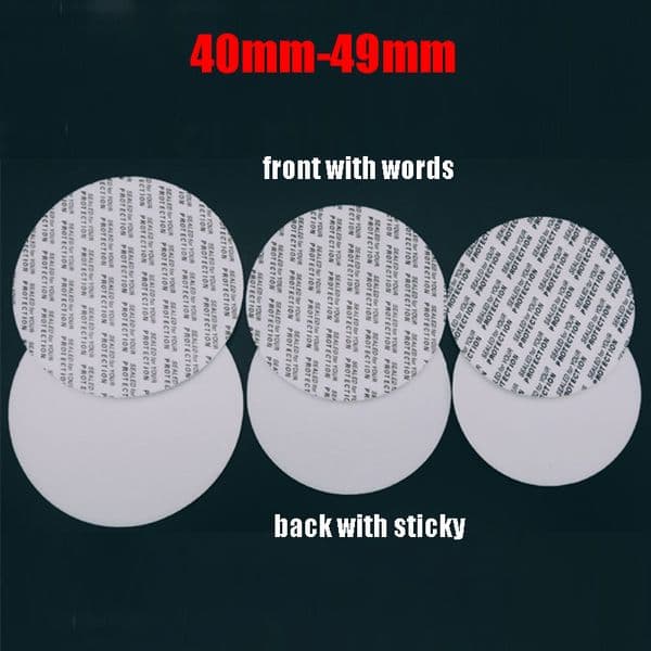 1000pcs 40mm-49mm Pressure-sensitive Seals For Plastic/Glass Bottles, Self Sticky Gaskets/Pads 40mm 41mm 42mm 43mm 44mm 45mm 46mm 47mm 49mm