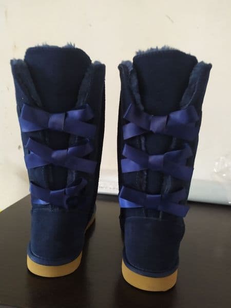 Women's Fashion Boots Knee Boots Ankle Cow Split Leather Women Children Bailey Bow Snow Boot Shoes