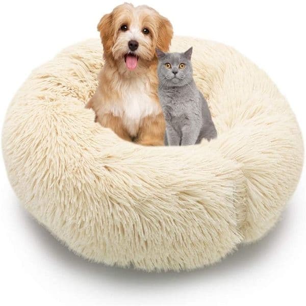 Animals Sofa Round Cat Bed House Soft Long Plush Best Pet Dog Bed For Dogs Basket Pet Products Cushion Cat Pet Bed Mat Cat House 201127