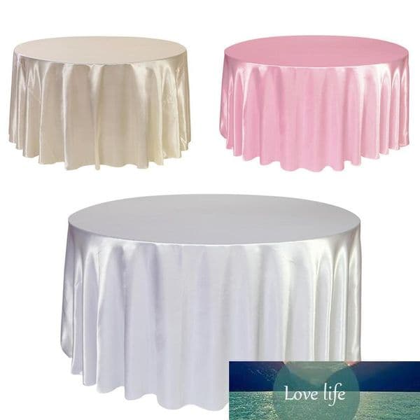 1pcs Satin Tablecloth 57''90''120'' White Black Solid Color For Wedding Birthday Party Table Cover Round Table Cloth Home Decor