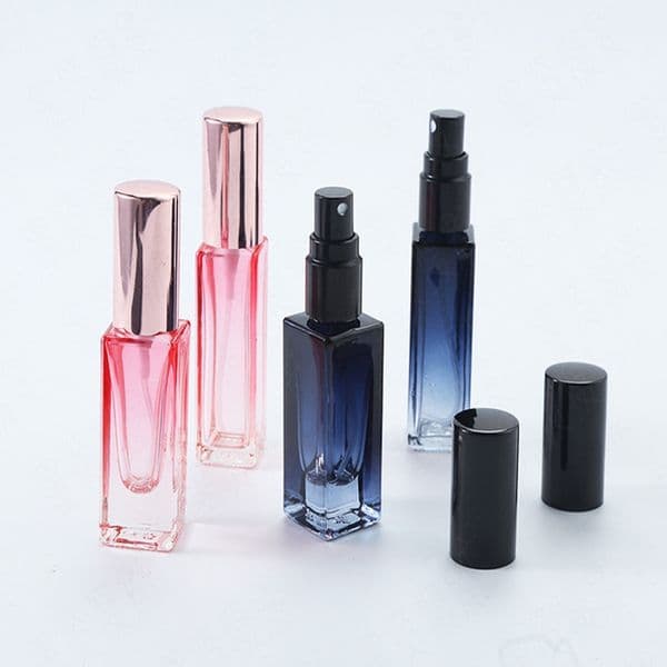 100pcs/lot 4ml 8ml gradient color glass spray perfume bottle Empty 8ml square vial sample bottles