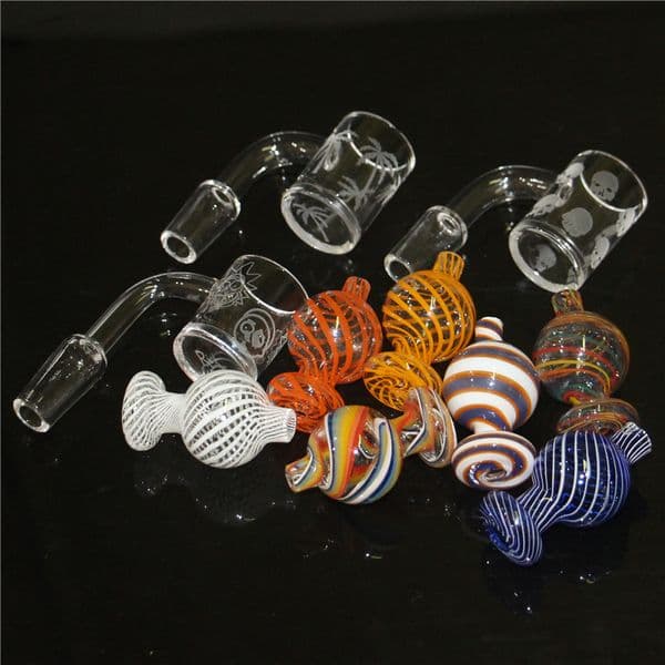 100% Real Quartz Banger with carb cap Sundries 90&45 Degrees Domeless club nail 14mm male female Bangers