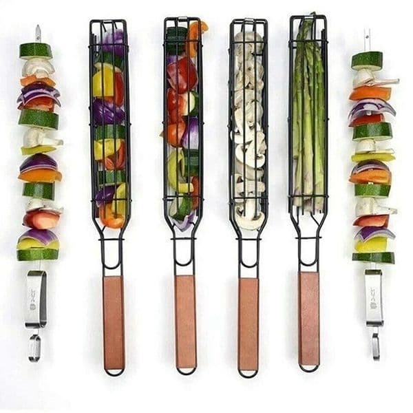 Hot Selling Outdoor Cooking Barbecue Baskets Grill Net BBQ Tools Barbecue Basket Barbecue Clip Grill Baskets