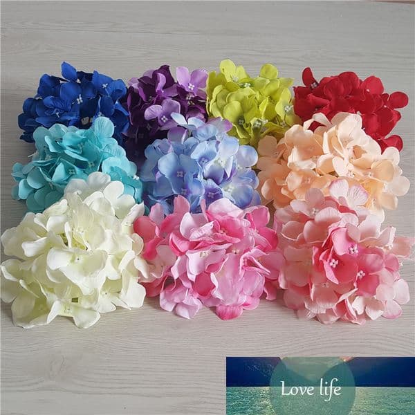 50PCS 14Colors 15CM Artificial Decorative Silk Hydrangea Flower Heads DIY Wedding Wall Arch Hair Flower Home Accessory Props