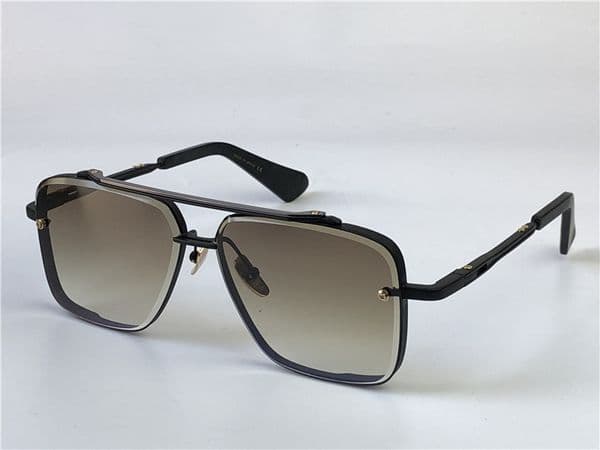 sunglasses men design metal vintage top glasses fashion style square cutting lens frameless UV 400 with case