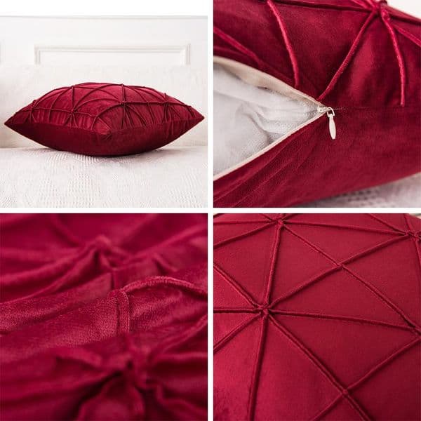 Luxury Designer Decor Solid Color Velvet Cushion Cover Blue Pink Plaid Geometric Pillowcase 45*45 Home Decorative Pillows For Sofa Throw Pil 5