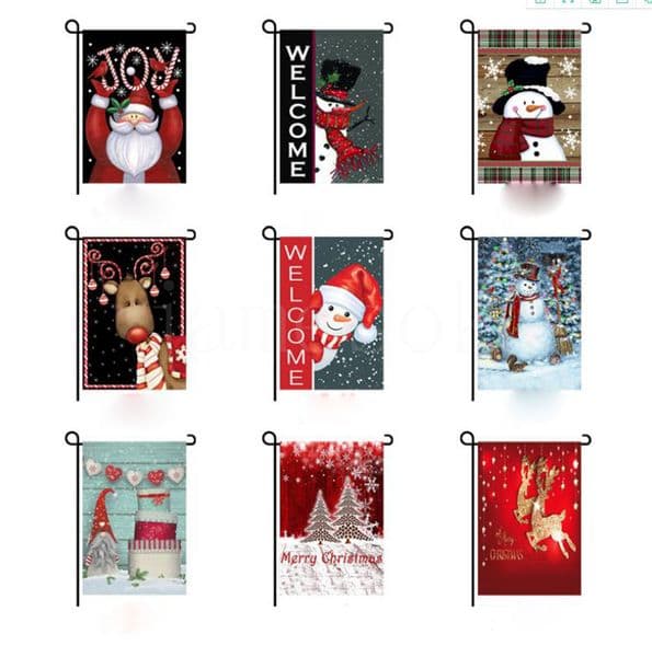 Blessing Christmas And Postcard Series Garden Flags Double Printing Santa Claus Hanging Picture Without Flag DB