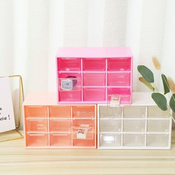 9 Grid Storage Box Drawer Organization Desk Sundries Organizers Transparent Cosmetic Jewelry Storages Boxes Home Supplies Caja De Almacenamiento De 9 Rejillas