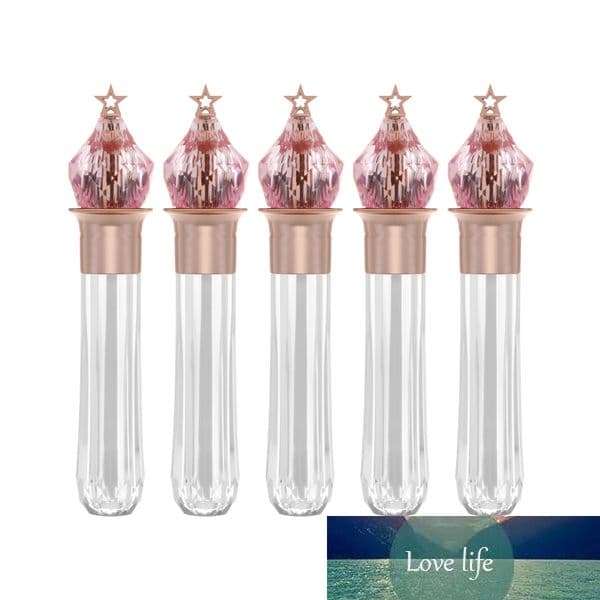 New Creative Lip Gloss Tubes Gold Star Transparent Bottle Body Plastic Lipstick Tubes Empty Cosmetic Packing Container 3.5ml
