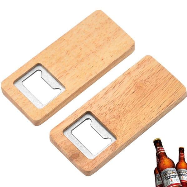 50pcs Wood Beer Bottle Opener Wooden Handle Corkscrew Stainless Steel Square Openers Bar Kitchen Accessories LX3841