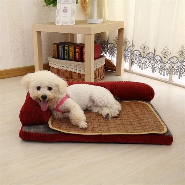 Large Bed Super Soft L Shaped Chaise Lounge Sofa Cushion Mat Fleece Warm Pet Dog Beds For Small Dogs Puppy Kennel 201223