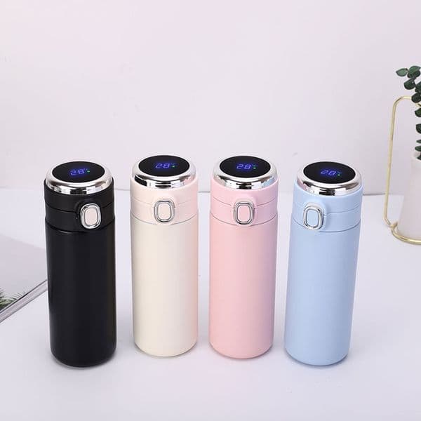 400ml New Smart Thermos Bottle Mug Stainless Steel Smart Temperature Display Vacuum Flask Man Woman Student Portable Tea Cup LJ201221
