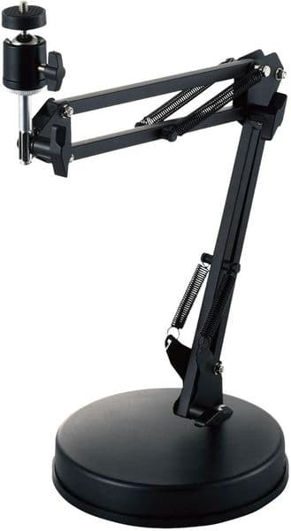Webcam Flexible Stand, Suspension Boom Scissor Arm Stand Camera Holder with Sturdy Base, 360 Degree Rotatable