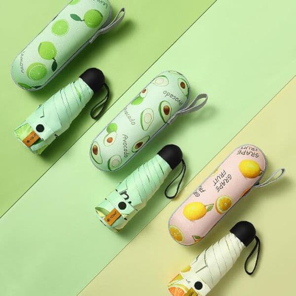 Mini Capsule Pocket Umbrella 210T Density Five-folding Sun Protection Anti-UV UPF50+ Parapluie Fresh Color Umbrellara in women 201112
