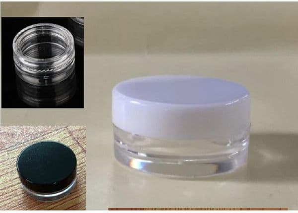 2021 wax concentrate packaging 3ml 5ml glass jars With black lids Empty Lotion Container High Quality Packing box