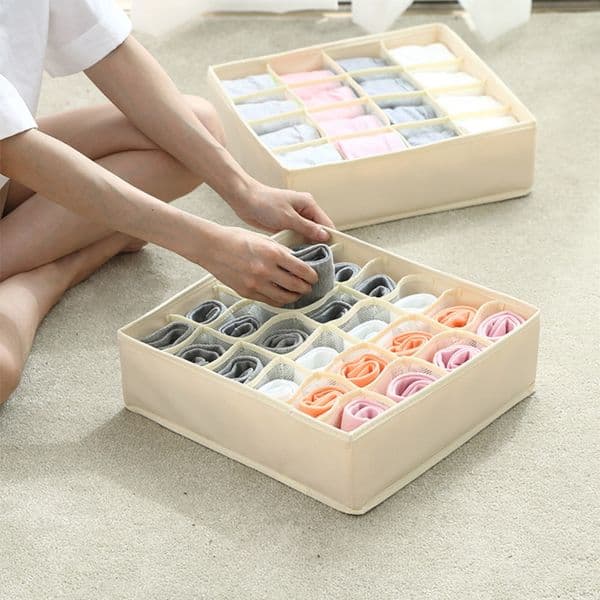 2026 Washable Underwear Bra Organizer Clothes Storage Box Closet Foldable Dormitory Case Scarf Tie Socks Free Shipping