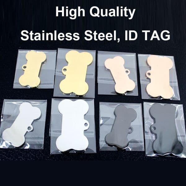 Wholesale 20Pcs Stainless Steel Bone Identity Card Personalized Dog ID Tags Pet Supplies Customized Laser Cat Puppy Pet ID Tags 210201